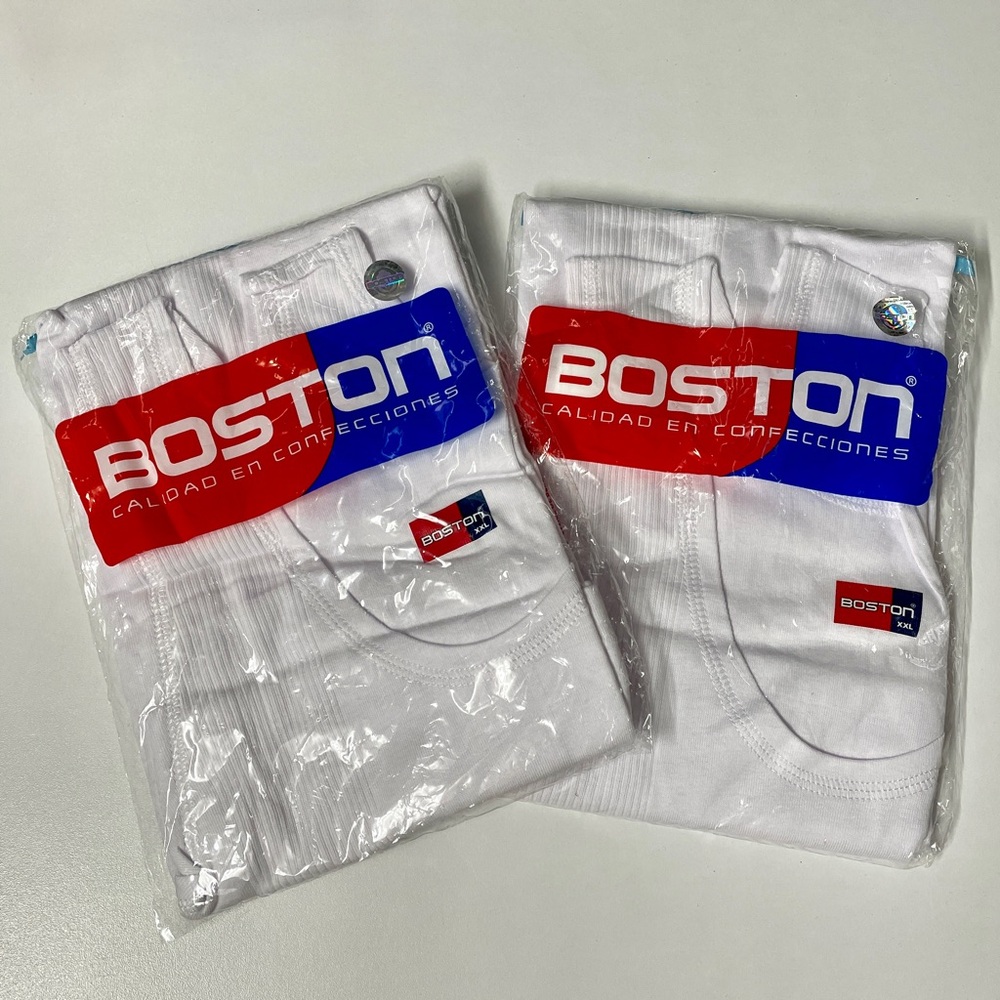 Men's 2 Pack, 100%Peruvian Cotton Ribbed Tanks Undershirt A Shirt
White, XXL.